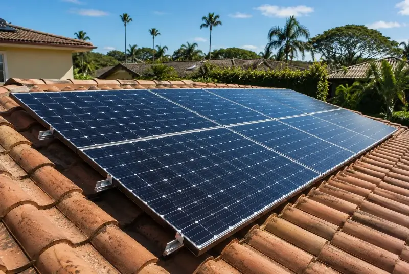 Installation de panneaux solaires au Douhet